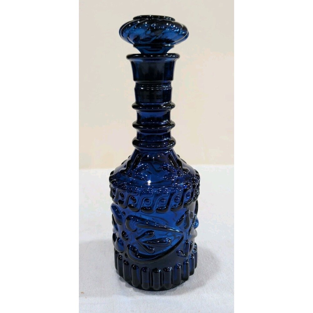Vintage Jim Beam Glass Decanter w/Cork Stopper - 1967 - KY DRB 230 - Blue